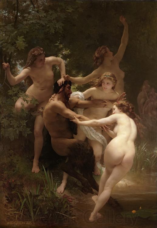 Adolphe William Bouguereau Nymphs and Satyr (mk26) Spain oil painting art